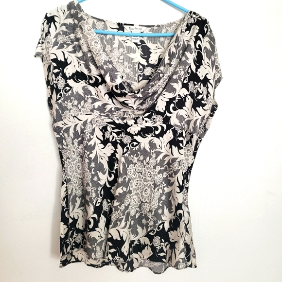 White House Black Market Tops - White House Black Market drape neck floral blouse